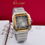Đồng Hồ Cartier Santos De Cartier 40mm CRW2SA0030 Rep 1:1 Chế Tác Demi Vàng Kim Mặt Xám
