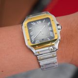 Đồng Hồ Cartier Santos De Cartier 40mm CRW2SA0030 Rep 1:1 Chế Tác Demi Vàng Kim Mặt Xám