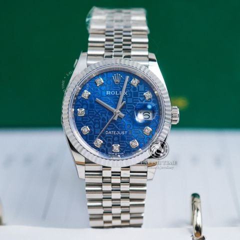 Đồng Hồ Rolex Datejust 36mm 126234-0045 Rep 1:1 Chế Tác Mặt Vi Tính Xanh Dây Kim Loại Jubilee