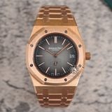 Đồng Hồ Audemars Piguet Royal Oak Jumbo Extra-Thin 50th Anniversary 16202OR.OO.1240OR.01 Rep 1:1 Chế Tác Vàng Hồng Mặt Xám