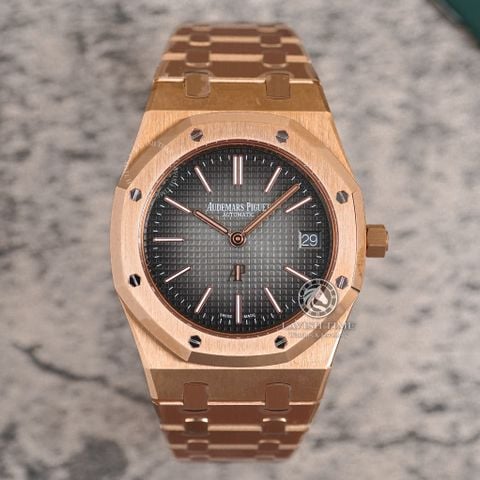 Đồng Hồ Audemars Piguet Royal Oak Jumbo Extra-Thin 50th Anniversary 16202OR.OO.1240OR.01 Rep 1:1 Chế Tác Vàng Hồng Mặt Xám