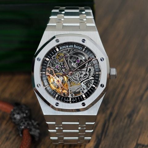 Đồng Hồ Audemars Piguet Royal Oak Double Balance Wheel Openworked 41mm 15407ST.OO.1220ST.01 Rep 1:1 Chế Tác Vỏ Thép