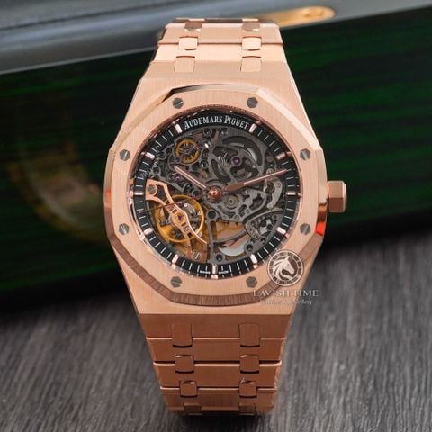 Đồng Hồ Audemars Piguet Royal Oak Double Balance Wheel Openworked 41mm 15407OR.OO.1220OR.01 Rep 1:1 Chế Tác Vỏ Vàng Hồng