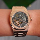 Đồng Hồ Audemars Piguet Royal Oak Double Balance Wheel Openworked 41mm 15407OR.OO.1220OR.01 Rep 1:1 Chế Tác Vỏ Vàng Hồng