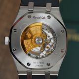 Đồng Hồ Audemars Piguet Royal Oak 15400 Rep 1:1 Vỏ Bạc Mặt Đen Dây Cao Su