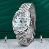 Đồng Hồ Rolex Datejust 36mm 126234-0045 Rep 1:1 Chế Tác Mặt Xà Cừ Trắng Dây Kim Loại Jubilee