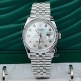 Đồng Hồ Rolex Datejust 36mm 126234-0045 Rep 1:1 Chế Tác Mặt Xà Cừ Trắng Dây Kim Loại Jubilee