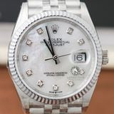 Đồng Hồ Rolex Datejust 36mm 126234-0045 Rep 1:1 Chế Tác Mặt Xà Cừ Trắng Dây Kim Loại Jubilee