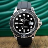 Đồng Hồ Rolex Yacht-Master 42 226659-0002 Rep 1:1 Chế Tác Nặng 148 Gram Mặt Số Đen Dây Đeo Cao Su Oysterflex