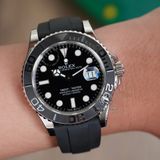 Đồng Hồ Rolex Yacht-Master 42 226659-0002 Rep 1:1 Cao Cấp Mặt Số Đen Dây Đeo Cao Su Oysterflex