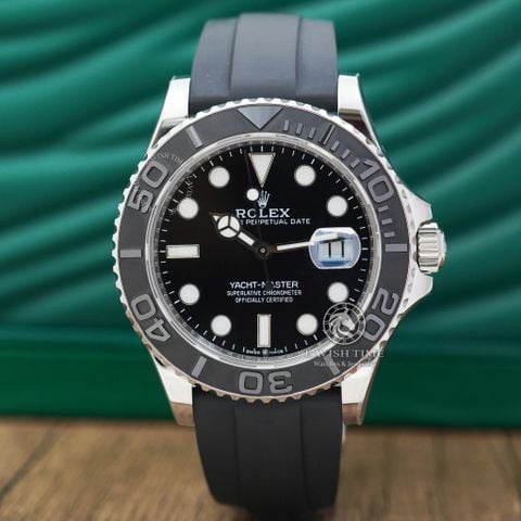 Đồng Hồ Rolex Yacht-Master 42 226659-0002 Rep 1:1 Cao Cấp Mặt Số Đen Dây Đeo Cao Su Oysterflex