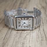 Đồng Hồ Cartier Tank Must Extra Large WSTA0053 Rep 1:1 Chế Tác Mặt Trắng Dây Thép