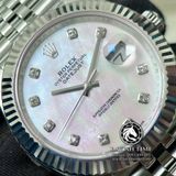 Đồng Hồ Rolex Datejust 41mm 126334-0020 Rep 1:1 Cao Cấp Vỏ Bạc Mặt Xà Cừ Trắng Cọc Số Đính Đá Dây Kim Loại Jubilee