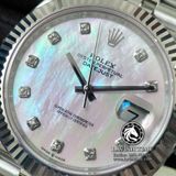 Đồng Hồ Rolex Datejust 41mm 126334-0020 Rep 1:1 Cao Cấp Vỏ Bạc Mặt Xà Cừ Trắng Cọc Số Đính Đá Dây Kim Loại Jubilee