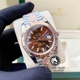 Đồng Hồ Rolex Datejust 41mm 126331-0002 Rep 1:1 Chế Tác Vỏ Demi Bọc Vàng Mặt Nâu Chocolate Cọc Số Vạch Dây Kim Loại Jubilee