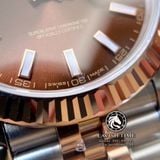 Đồng Hồ Rolex Datejust 41mm 126331-0002 Rep 1:1 Chế Tác Vỏ Demi Bọc Vàng Mặt Nâu Chocolate Cọc Số Vạch Dây Kim Loại Jubilee