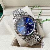 Đồng Hồ Rolex Datejust 41mm 126334-0016 Rep 1:1 Cao Cấp Vỏ Bạc Mặt Xanh Dương Cọc Số Đá Dây Kim Loại Jubilee
