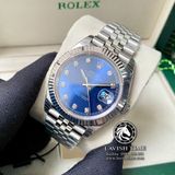 Đồng Hồ Rolex Datejust 41mm 126334-0016 Rep 1:1 Cao Cấp Vỏ Bạc Mặt Xanh Dương Cọc Số Đá Dây Kim Loại Jubilee