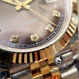 Đồng Hồ Rolex Datejust 41mm 126333 Rep 1:1 Chế Tác Vỏ Demi Bọc Vàng Mặt Xám Cọc Số Đính Đá Dây Kim Loại Jubilee