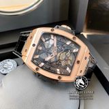 Đồng Hồ Hublot Masterpiece Tourbillon MP-06 43mm Rep 1:1 Chế Tác Vỏ Vàng Hồng Mặt Số Skeleton Dây Da