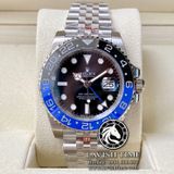Đồng Hồ Rolex GMT-Master II 126710BLNR “BATGIRL” Rep 1:1 Cao Cấp Vỏ Bạc Mặt Đen Dây Kim Loại Jubilee