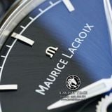 Đồng Hồ Maurice Lacroix Masterpiece Square Wheel MP7158-SS001-301-1 Rep 1:1 Chế Tác Vỏ Bạc Mặt Đen Dây Da
