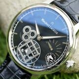 Đồng Hồ Maurice Lacroix Masterpiece Square Wheel MP7158-SS001-301-1 Rep 1:1 Chế Tác Vỏ Bạc Mặt Đen Dây Da