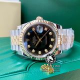 Đồng Hồ Rolex Datejust 41mm 126333-0006 Rep 1:1 Chế Tác Vỏ Demi Bọc Vàng Mặt Đen Cọc Số Đính Đá Dây Kim Loại Jubilee