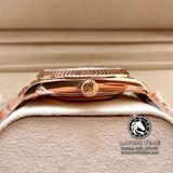 Đồng Hồ Rolex Day-Date 40mm 228235-0003 Rep 1:1 Cao Cấp Vỏ Vàng Hồng Mặt Nâu Cọc Số Đính Đá Baguette Dây Kim Loại