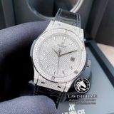 Đồng Hồ Hublot Classic Fusion 42mm Rep 1:1 Chế Tác Vỏ Và Mặt Số Độ Kim Cương Thiên Nhiên - Moissanite Pave 542.NX.9010.LR.1704