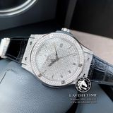 Đồng Hồ Hublot Classic Fusion 42mm Rep 1:1 Chế Tác Vỏ Và Mặt Số Độ Kim Cương Thiên Nhiên - Moissanite Pave 542.NX.9010.LR.1704