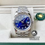 Đồng Hồ Rolex Datejust 41mm 126334-0016 Rep 1:1 Cao Cấp Vỏ Bạc Mặt Xanh Dương Cọc Số Đá Dây Kim Loại Jubilee