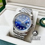 Đồng Hồ Rolex Datejust 41mm 126334-0016 Rep 1:1 Cao Cấp Vỏ Bạc Mặt Xanh Dương Cọc Số Đá Dây Kim Loại Jubilee