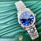 Đồng Hồ Rolex Datejust 41mm 126334-0016 Rep 1:1 Cao Cấp Vỏ Bạc Mặt Xanh Dương Cọc Số Đá Dây Kim Loại Jubilee