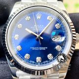 Đồng Hồ Rolex Datejust 41mm 126334-0016 Rep 1:1 Cao Cấp Vỏ Bạc Mặt Xanh Dương Cọc Số Đá Dây Kim Loại Jubilee