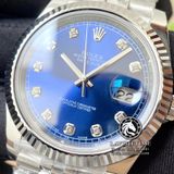 Đồng Hồ Rolex Datejust 41mm 126334-0016 Rep 1:1 Cao Cấp Vỏ Bạc Mặt Xanh Dương Cọc Số Đá Dây Kim Loại Jubilee