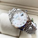 Đồng Hồ Rolex Datejust 36mm 126234-0019 Rep 1:1 Cao Cấp Vỏ Bạc Mặt Xà Cừ Trắng Cọc Số Đính Đá Dây Kim Loại Jubilee