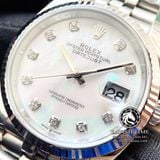 Đồng Hồ Rolex Datejust 36mm 126234-0019 Rep 1:1 Cao Cấp Vỏ Bạc Mặt Xà Cừ Trắng Cọc Số Đính Đá Dây Kim Loại Jubilee