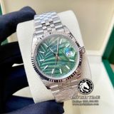 Đồng Hồ Rolex Datejust 36mm 126234-0047 Rep 1:1 Cao Cấp Vỏ Bạc Mặt Lá Cọ Xanh Cọc Số Vạch Dây Kim Loại Jubilee