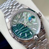 Đồng Hồ Rolex Datejust 36mm 126234-0047 Rep 1:1 Cao Cấp Vỏ Bạc Mặt Lá Cọ Xanh Cọc Số Vạch Dây Kim Loại Jubilee