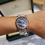 Đồng Hồ Rolex Datejust 41mm Rep 1:1 Cao Cấp Vỏ Vàng Hồng Mặt Xà Cừ Tím Cọc Số Đá Dây Kim Loại Jubilee
