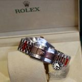 Đồng Hồ Rolex Datejust 41mm Rep 1:1 Cao Cấp Vỏ Vàng Hồng Mặt Xà Cừ Tím Cọc Số Đá Dây Kim Loại Jubilee