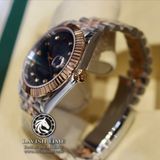 Đồng Hồ Rolex Datejust 41mm Rep 1:1 Cao Cấp Vỏ Vàng Hồng Mặt Xà Cừ Tím Cọc Số Đá Dây Kim Loại Jubilee