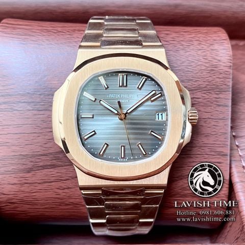 Đồng Hồ Patek Philippe Nautilus 5711R-001 Rep 1:1 Vỏ Vàng Hồng Mặt Nâu Dây Kim Loại