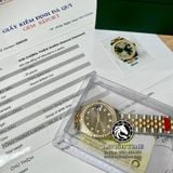 Đồng Hồ Rolex Datejust 31mm 278383rbr-0022 Rep 1:1 Chế Tác Vỏ Vàng Khối 18K Niềng Bezel Độ Kim Cươn Thiên Nhiên Mặt Xám Dây Kim Loại