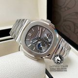 Đồng Hồ Patek Philippe Nautilus 5712G-001 Rep 1:1 Vỏ Bạc Mặt Xám Dây Kim Loại