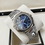 Đồng Hồ Patek Philippe Nautilus 5726/1A-014  Rep 1:1 Chế Tác Vỏ Bạc Mặt Xanh Dây Kim Loại