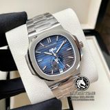 Đồng Hồ Patek Philippe Nautilus 5726/1A-014  Rep 1:1 Chế Tác Vỏ Bạc Mặt Xanh Dây Kim Loại