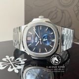 Đồng Hồ Patek Philippe Nautilus 5726/1A-014  Rep 1:1 Chế Tác Vỏ Bạc Mặt Xanh Dây Kim Loại