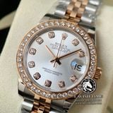 Đồng Hồ Rolex Datejust 31mm 278381RBR Rep 1:1 Vỏ Vàng Hồng Niềng Bezel Vàng Khối 18K Độ Kim Cương Thiên Nhiên 2 Ly Mặt Trắng Dây Kim Loại